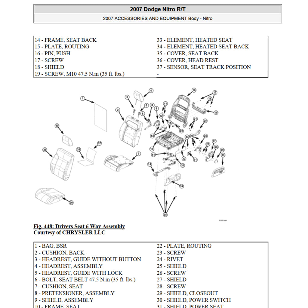 DODGE NITRO (2006-2012) SERVICE WORKSHOP MANUAL