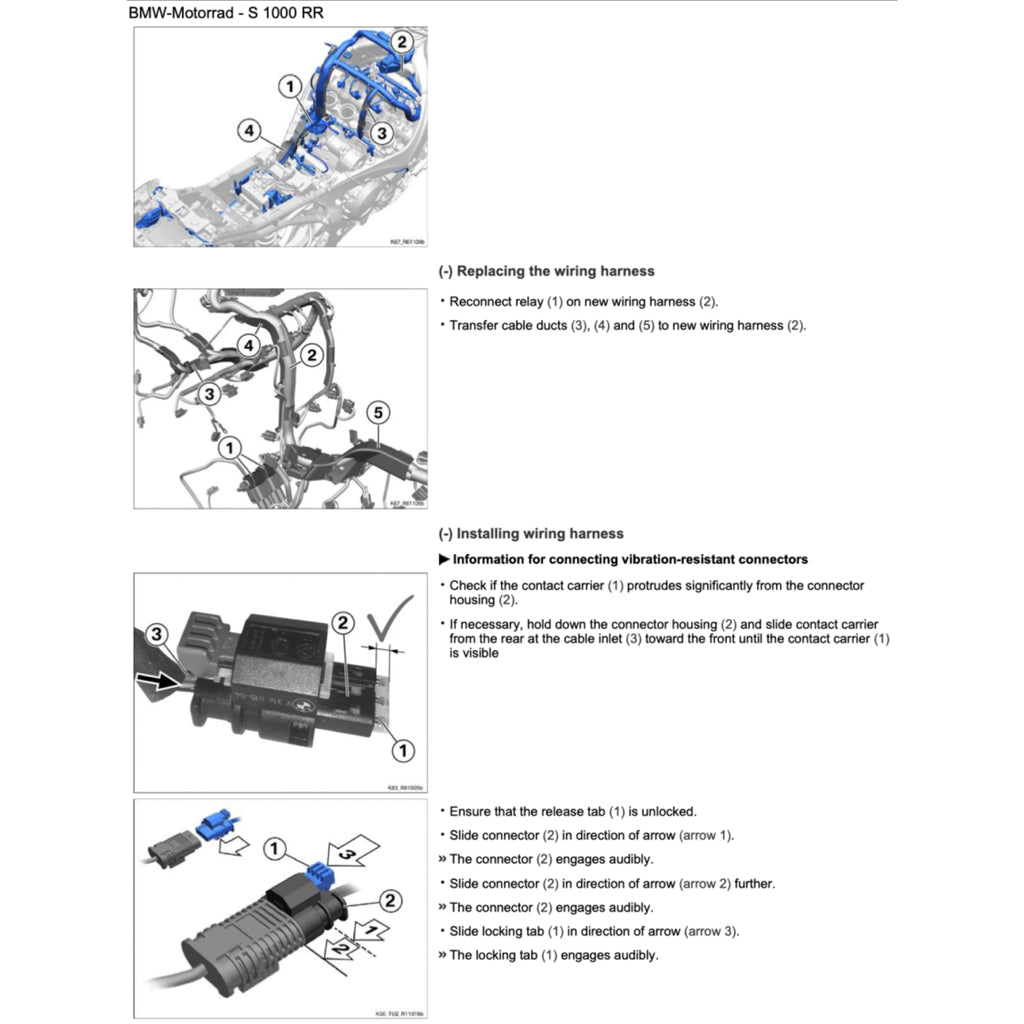 BMW S1000RR K67 (2019-2022) SERVICE WORKSHOP MANUAL + OWNER'S MANUAL