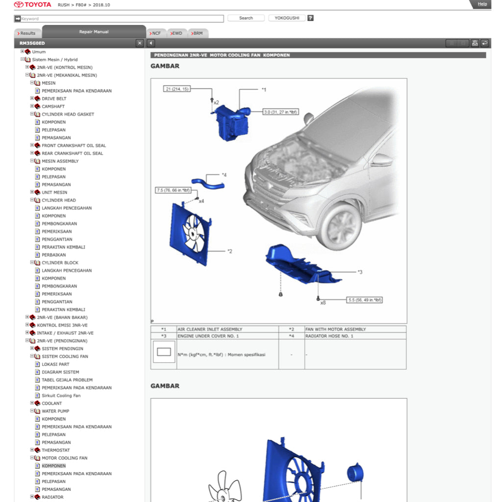 TOYOTA RUSH (2017-2023) ONLINE SERVICE WORKSHOP MANUAL