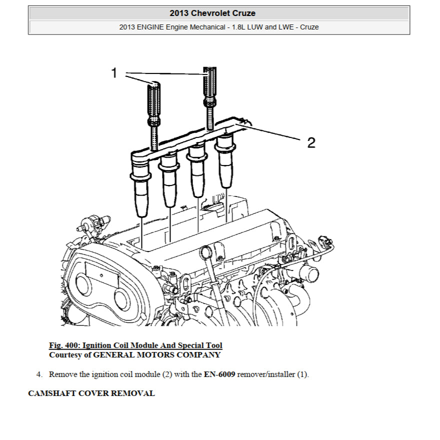 CHEVROLET CRUZE J300 (2008-2016) SERVICE WORKSHOP MANUAL
