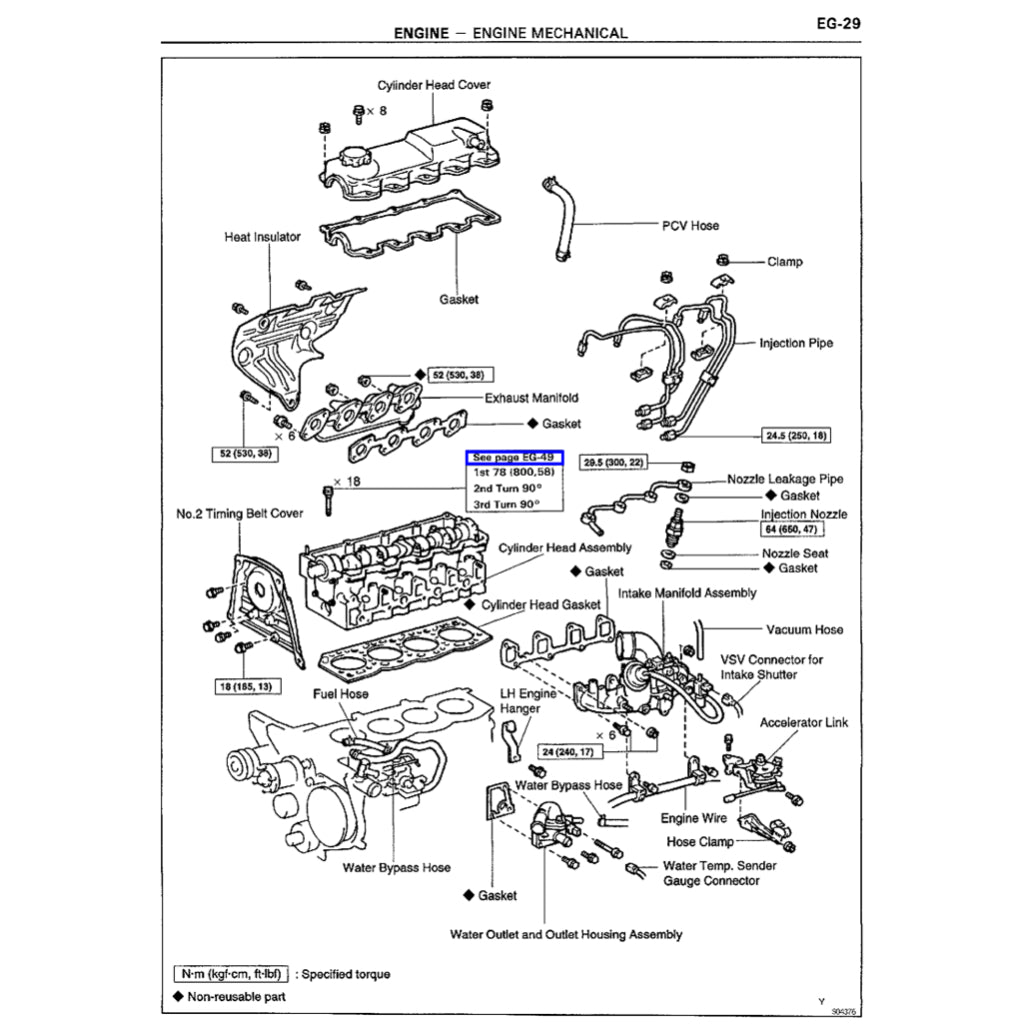 TOYOTA ENGINE 2L, 2L-T, 3L, 5L SERVICE REPAIR WORKSHOP MANUAL
