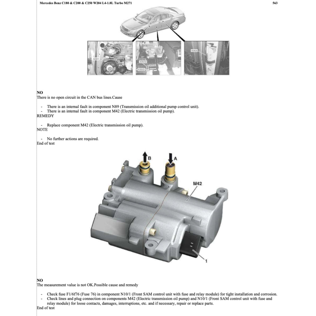 MERCEDES BENZ C-CLASS W204 M271 ENGINE (2007-2015) SERVICE WORKSHOP MANUAL