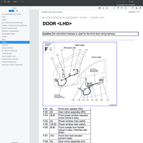 MITSUBISHI XPANDER NC (2019-2023) ELECTRICAL WIRING DIAGRAMS