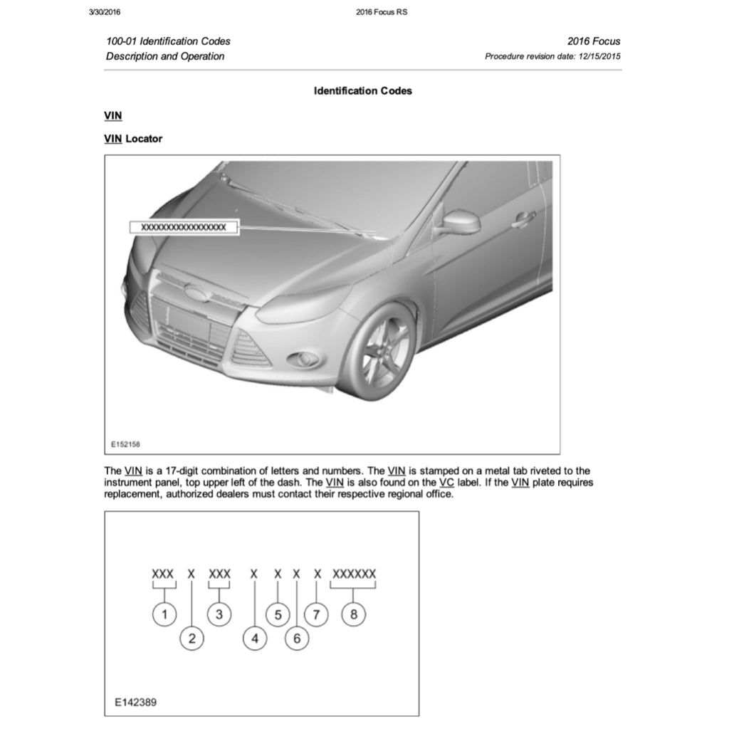 FORD FOCUS RS (2015-2018) SERVICE WORKSHOP MANUAL + TRAINING MANUAL