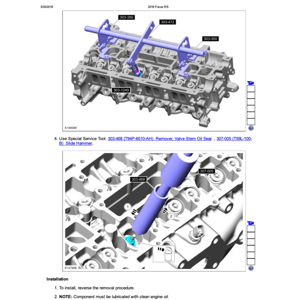 FORD FOCUS RS (2015-2018) SERVICE WORKSHOP MANUAL + TRAINING MANUAL