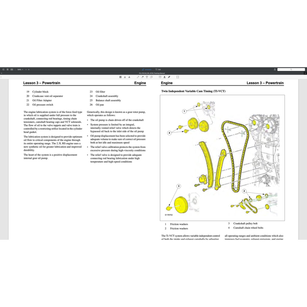 FORD FOCUS RS (2015-2018) SERVICE WORKSHOP MANUAL + TRAINING MANUAL
