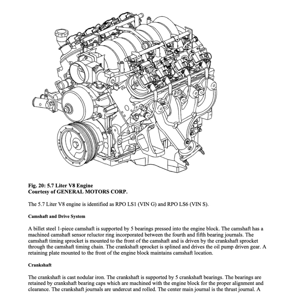 CHEVROLET CORVETTE C5 (1996-2004) SERVICE WORKSHOP MANUAL