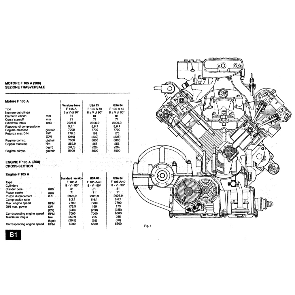 FERRARI 308/328 GTB GTS F105 (1975-1985) SERVICE WORKSHOP MANUAL + PARTS CATALOGUE