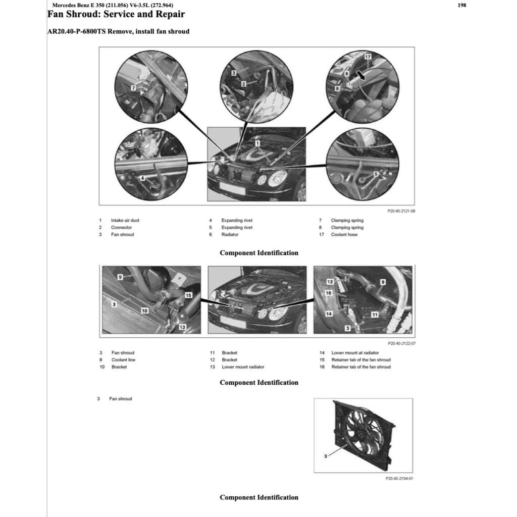 MERCEDES-BENZ E-CLASS W211 E350 M272 (2002-2009) SERVICE WORKSHOP MANUAL