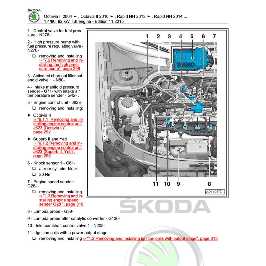 SKODA OCTAVIA 1Z (2004-2013) SERVICE WORKSHOP MANUAL