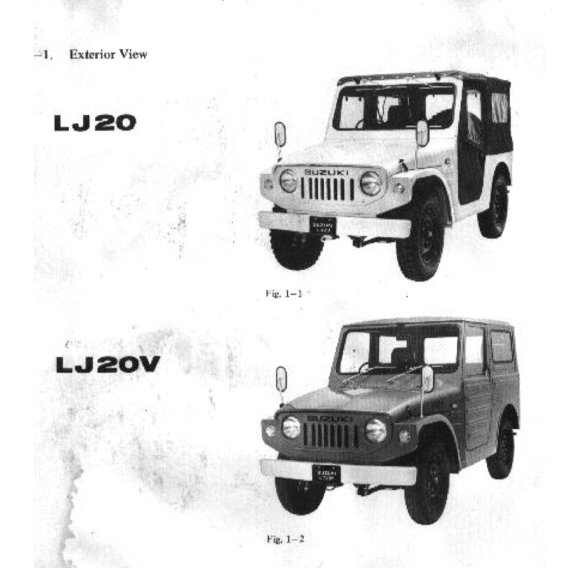 SUZUKI LJ20 JIMNY (1972-1981) SERVICE WORKSHOP MANUAL + PARTS CATALOGUE