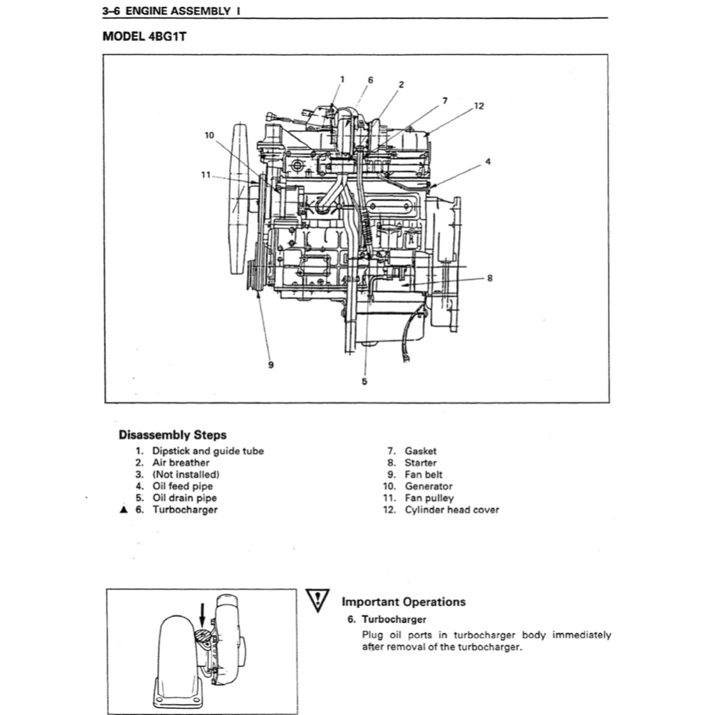 ISUZU ENGINE 4BG1/4BG1T/6BG1 SERVICE WORKSHOP MANUAL