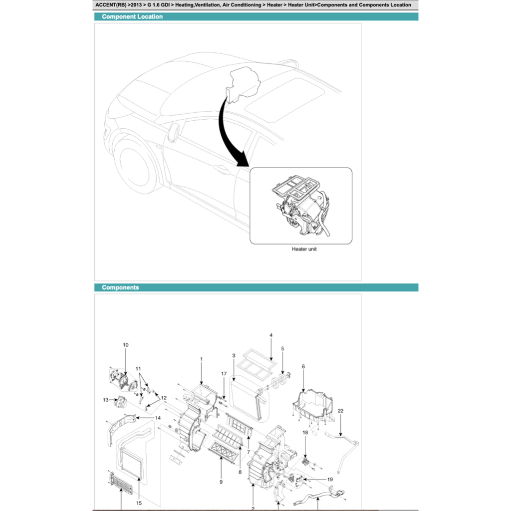 HYUNDAI ACCENT SOLARIS RB/RC (2011-2018) SERVICE WORKSHOP MANUAL