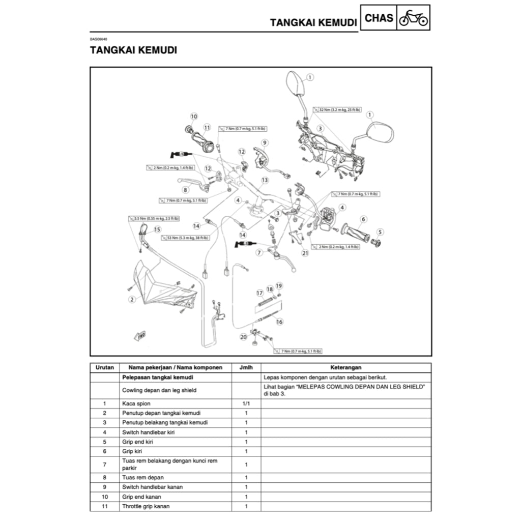YAMAHA EGO SOLARIZ FI LNS125 (2015-2020) SERVICE WORKSHOP MANUAL + PARTS CATALOGUE + OWNER MANUAL - BAHASA INDONESIA