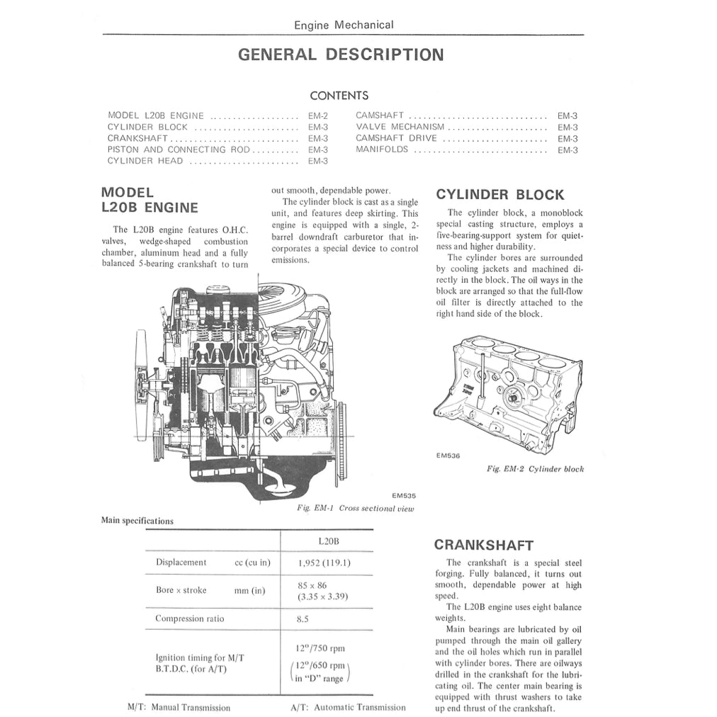 DATSUN VIOLET 710 (1973-1977) SERVICE WORKSHOP MANUAL