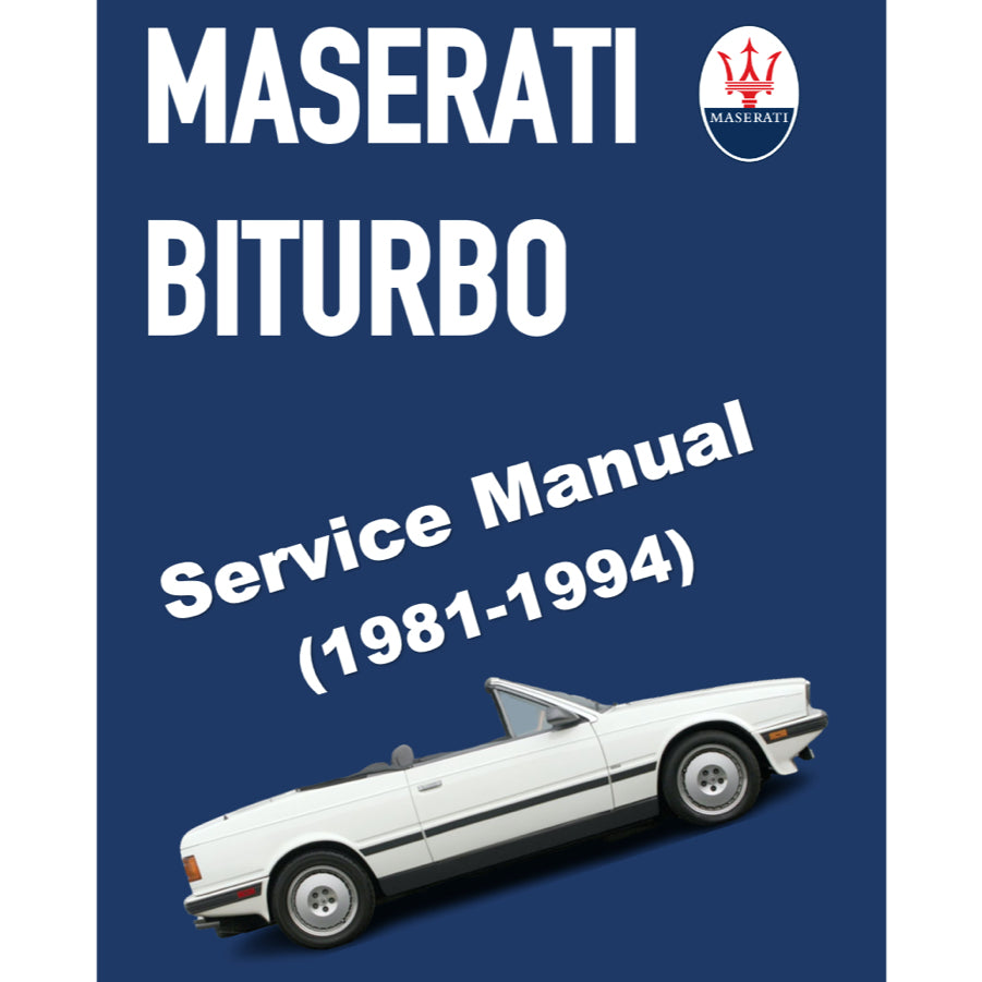 MASERATI BITURBO 222/228/420/422/425 (1981-1994) SERVICE WORKSHOP MANUAL + PARTS CATALOGUE