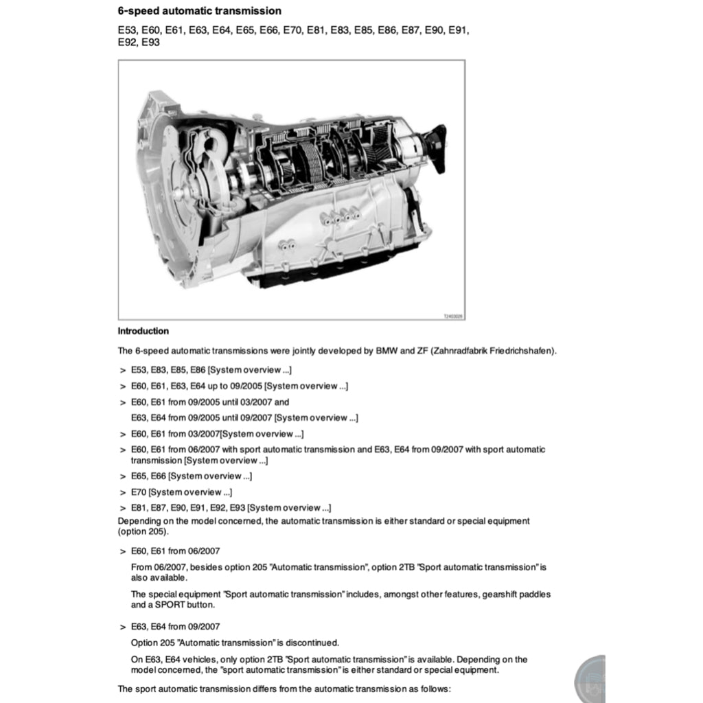 BMW E90 320i (2004-2013) SERVICE WORKSHOP MANUAL
