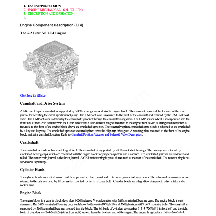 CHEVROLET CAMARO (2016-2024) SERVICE WORKSHOP MANUAL