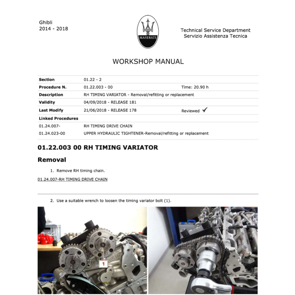 MASERATI GHIBLI M157 (2014+) SERVICE WORKSHOP MANUAL