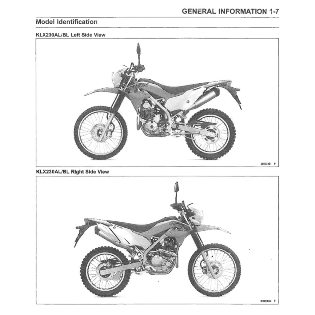 KAWASAKI KLX230 A/B/C/D (2021+) SERVICE WORKSHOP MANUAL