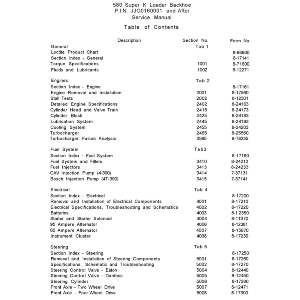 CASE 580SK LOADER BACKOE SERVICE WORKSHOP MANUAL+ PARTS CATALOGUE