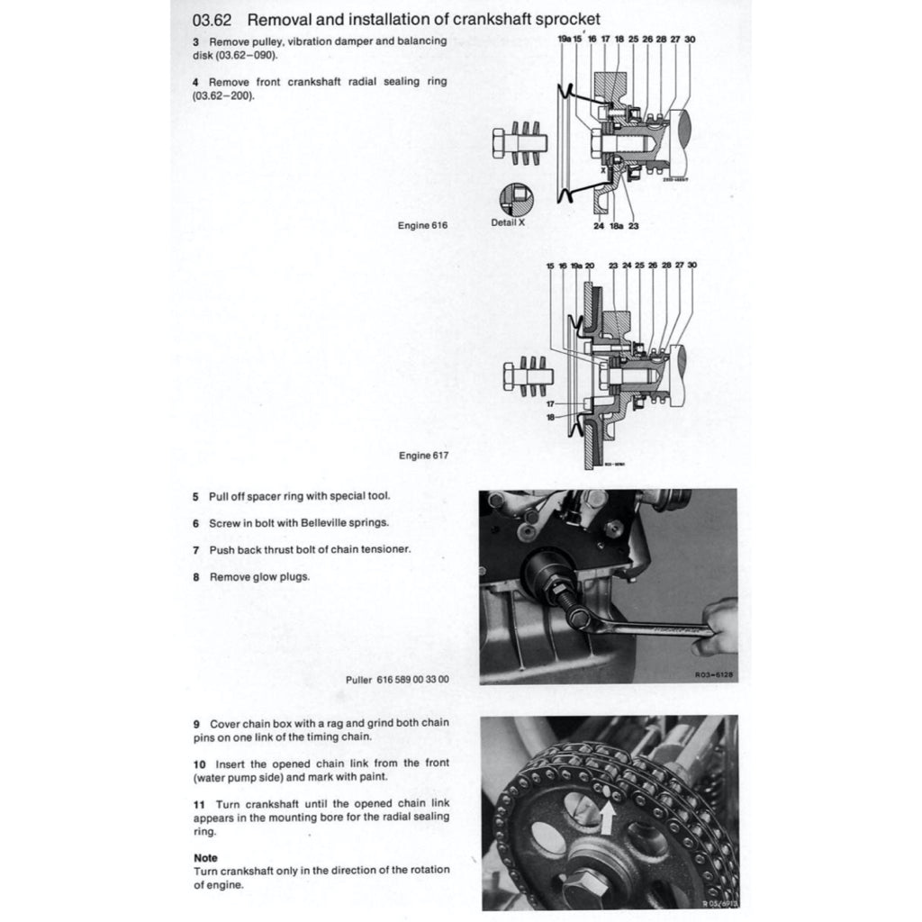 MERCEDES-BENZ ENGINE OM615 / 616 /617 SERVICE REPAIR MANUAL