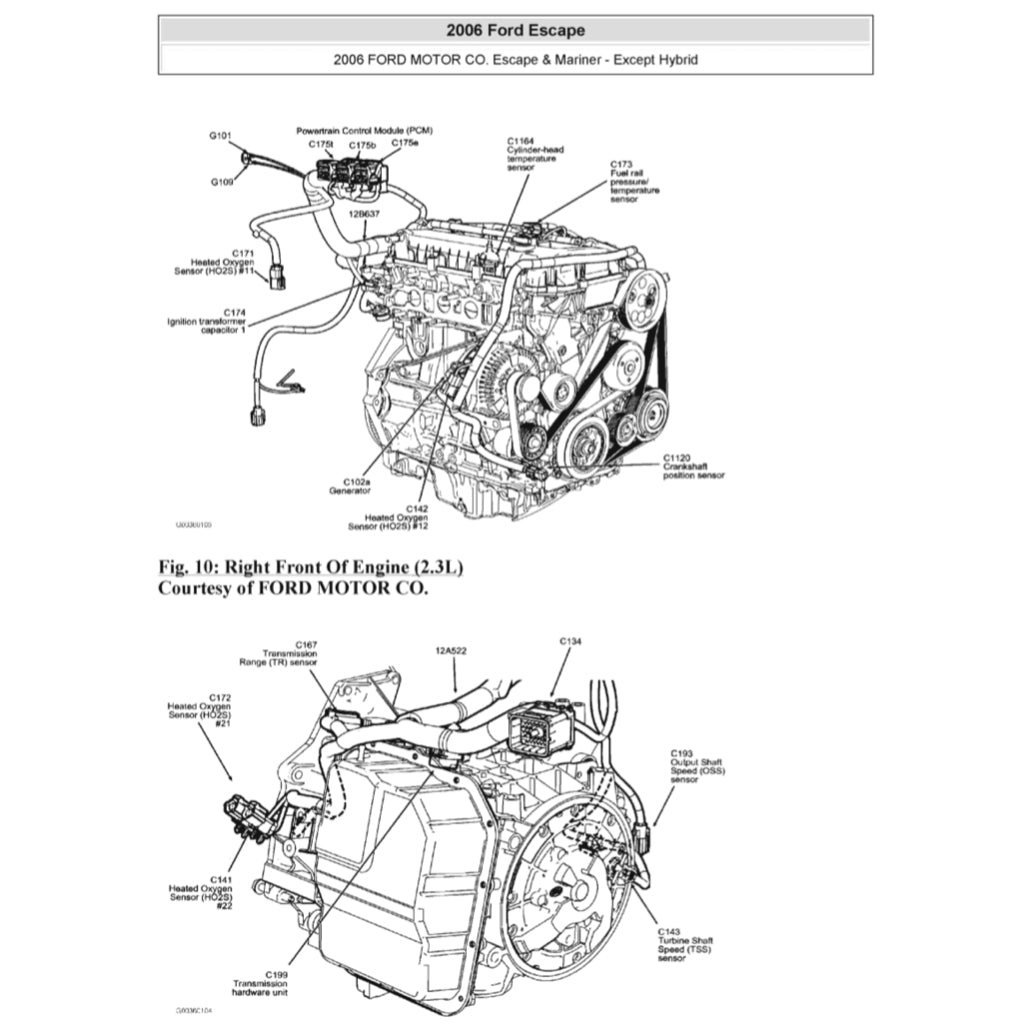 FORD ESCAPE MK1 (2001-2007) SERVICE WORKSHOP MANUAL