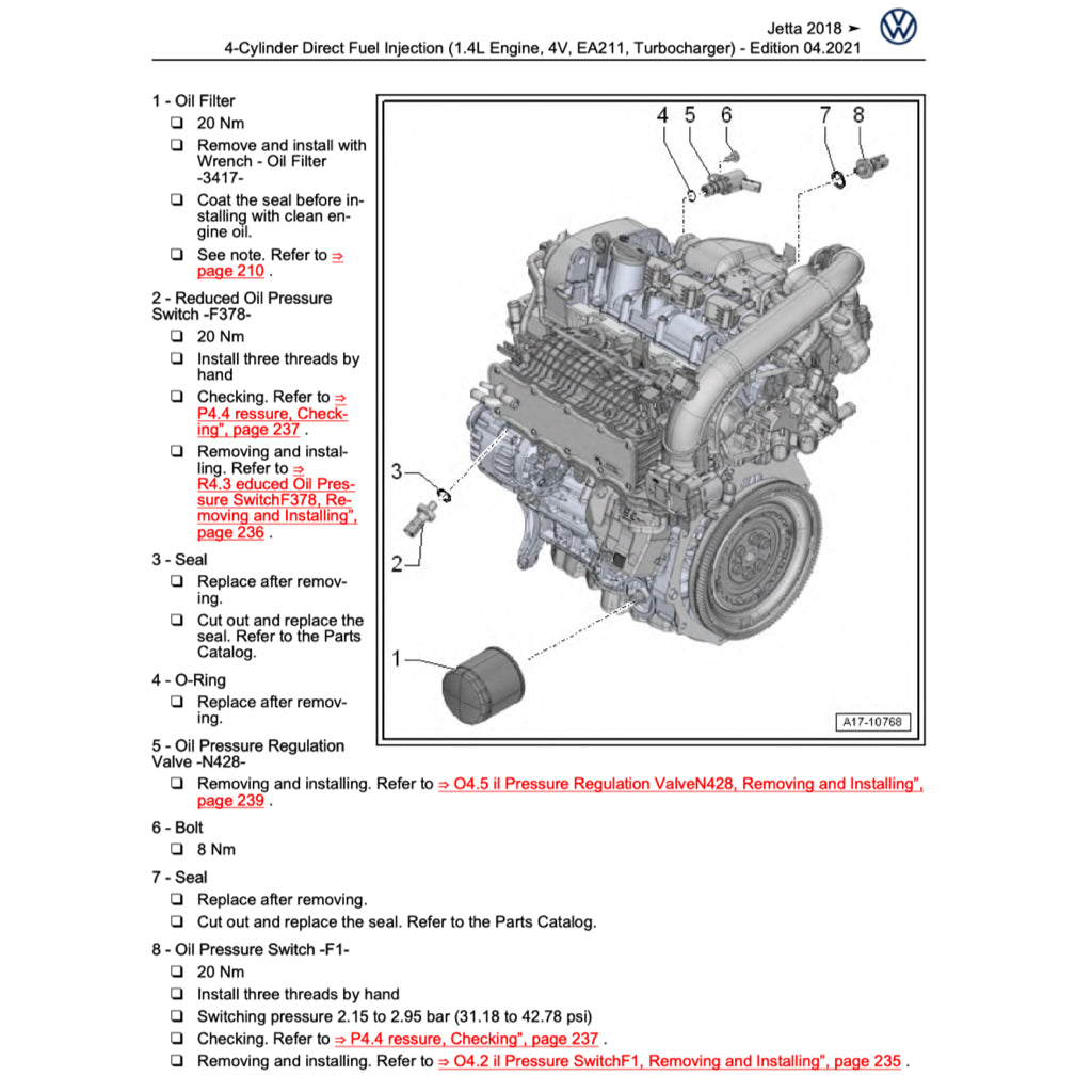 VW JETTA A7 (2018-2023) SERVICE WORKSHOP MANUAL