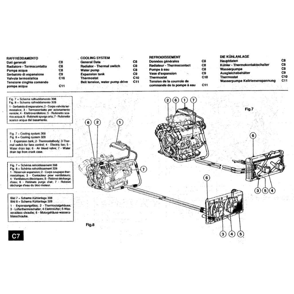 FERRARI 308/328 GTB GTS F105 (1975-1985) SERVICE WORKSHOP MANUAL + PARTS CATALOGUE