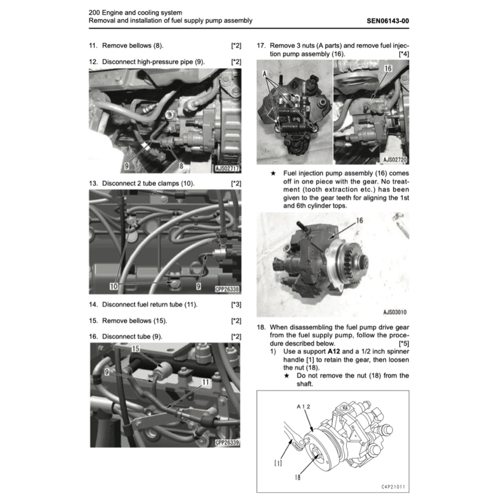 KOMATSU PC200/210/220/25 LC-6 SERVICE WORKSHOP MANUAL + PARTS CATALOGUE