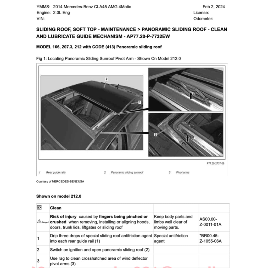 MERCEDES-BENZ CLA45 AMG C117 (2013-2019) SERVICE WORKSHOP MANUAL
