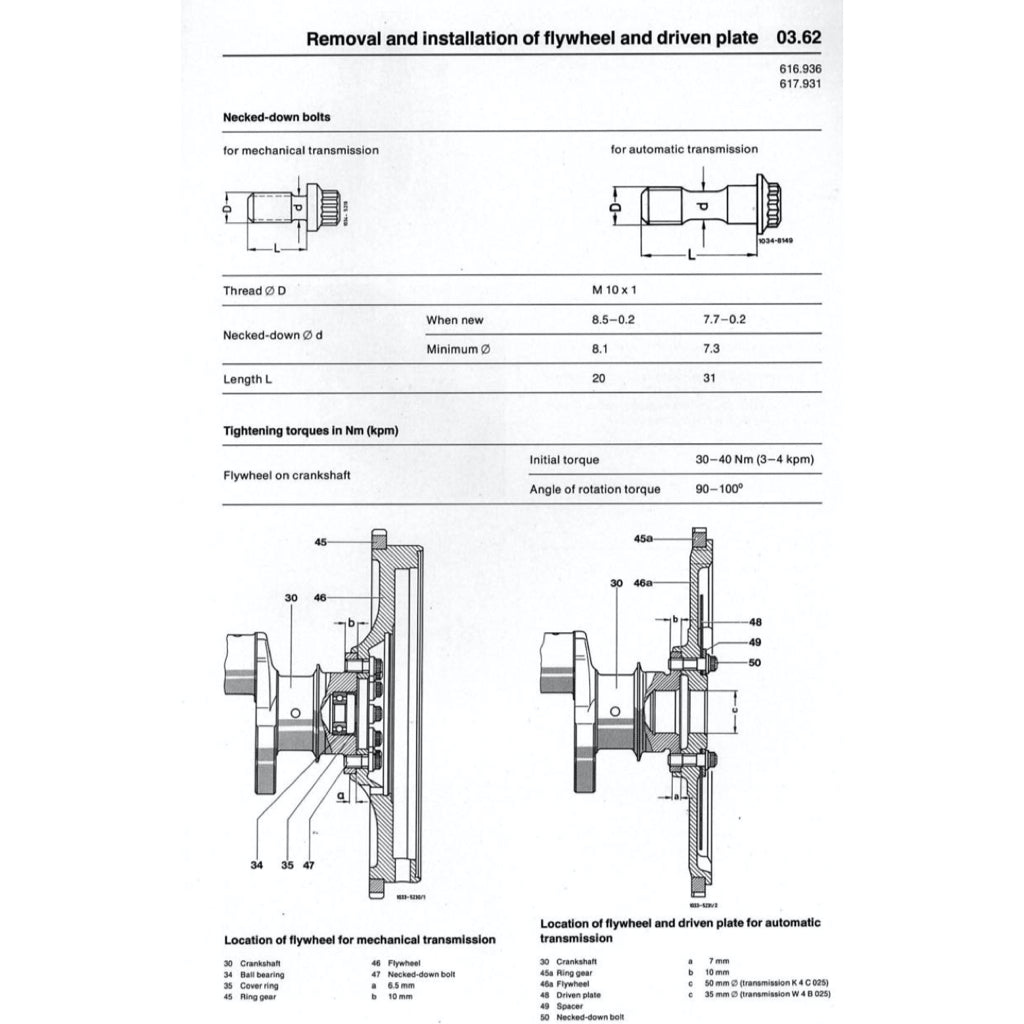 MERCEDES-BENZ ENGINE OM615 / 616 /617 SERVICE REPAIR MANUAL