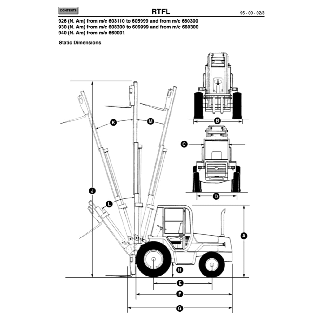 JCB SERVICE DATA BOOK (1992-2003) LOADERS / EXCAVATORS / RTFL / FASTRAC