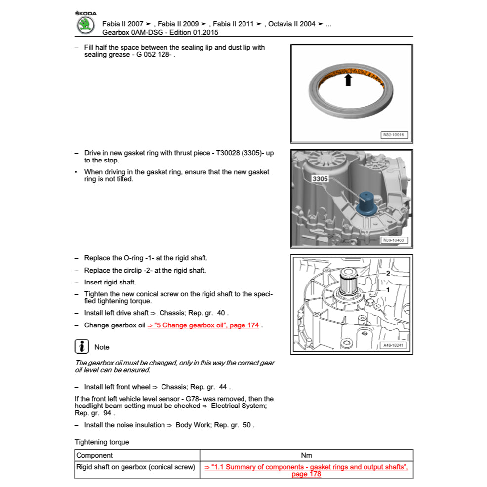 SKODA OCTAVIA 1Z (2004-2013) SERVICE WORKSHOP MANUAL