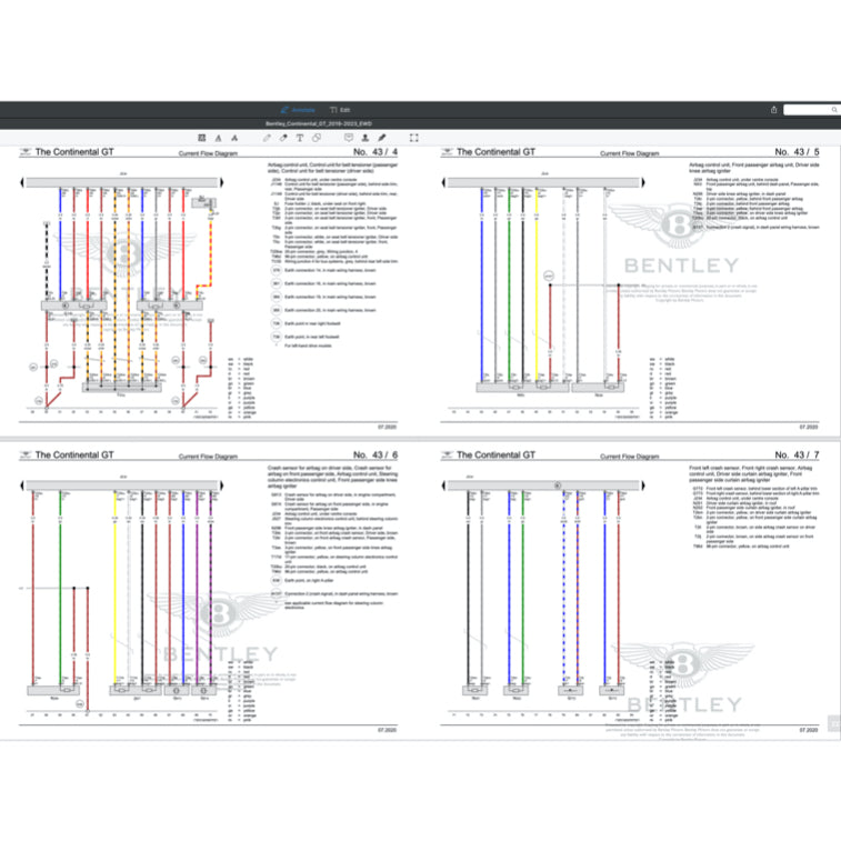 BENTLEY CONTINENTAL GT V8 / W12 (2019-2023) ELECTRICAL WIRING DIAGRAMS