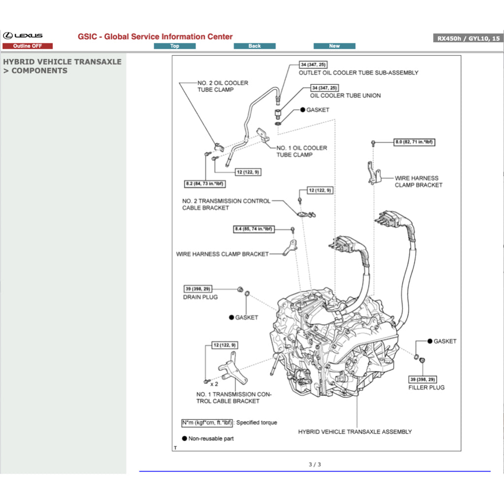 LEXUS RX450h GYL10/15 (2009-2015) SERVICE WORKSHOP MANUAL