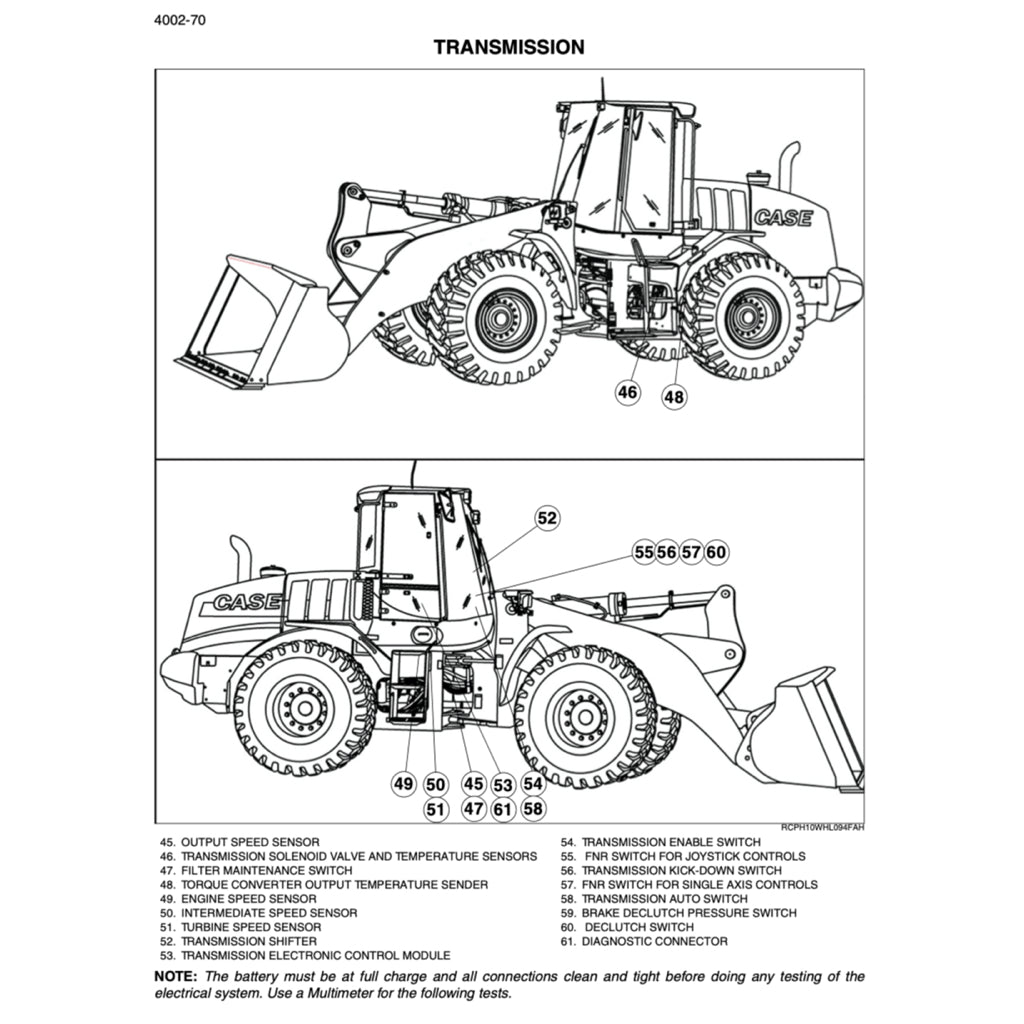CASE 821F / 921F WHEEL LOADER SERVICE WORKSHOP MANUAL + PARTS CATALOGUE