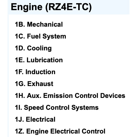 ISUZU ENGINE RZ4E-TC SERVICE WORKSHOP MANUAL