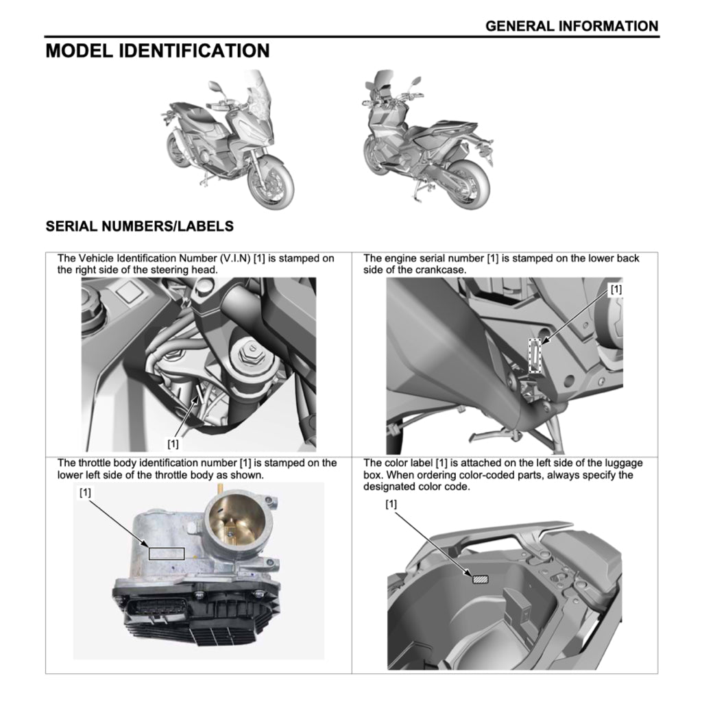 HONDA ADV 750 ADV750 / XADV 750 XADV750 (2017-2024) SERVICE WORKSHOP MANUAL + PARTS CATALOGUE + OWNER MANUAL