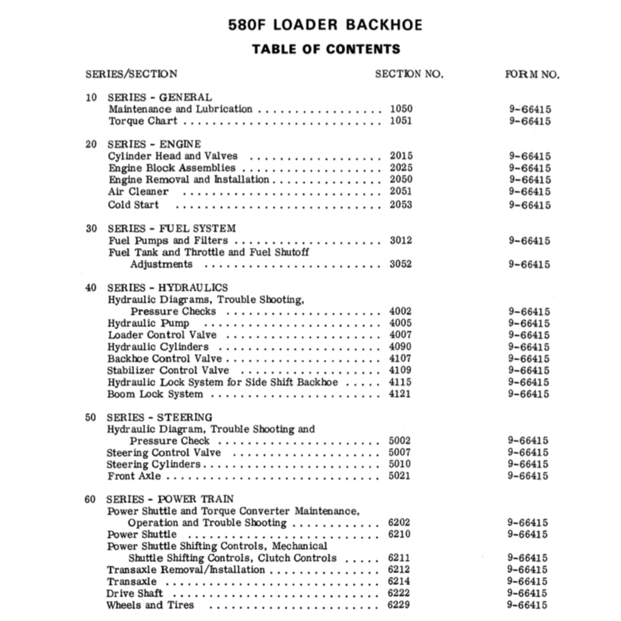 CASE 580F LOADER BACKOE SERVICE WORKSHOP MANUAL+ PARTS CATALOGUE