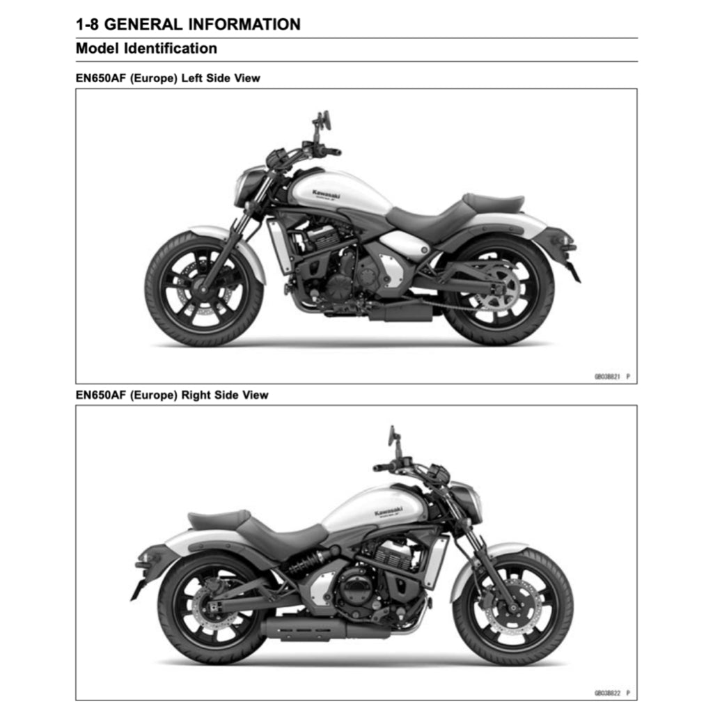 KAWASAKI VULCAN S650 (2015+) SERVICE WORKSHOP MANUAL + PARTS CATALOGUE + OWNER'S MANUAL
