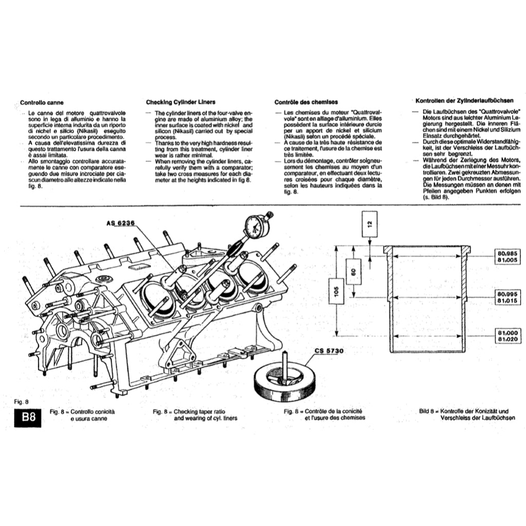 FERRARI 308/328 GTB GTS F105 (1975-1985) SERVICE WORKSHOP MANUAL + PARTS CATALOGUE