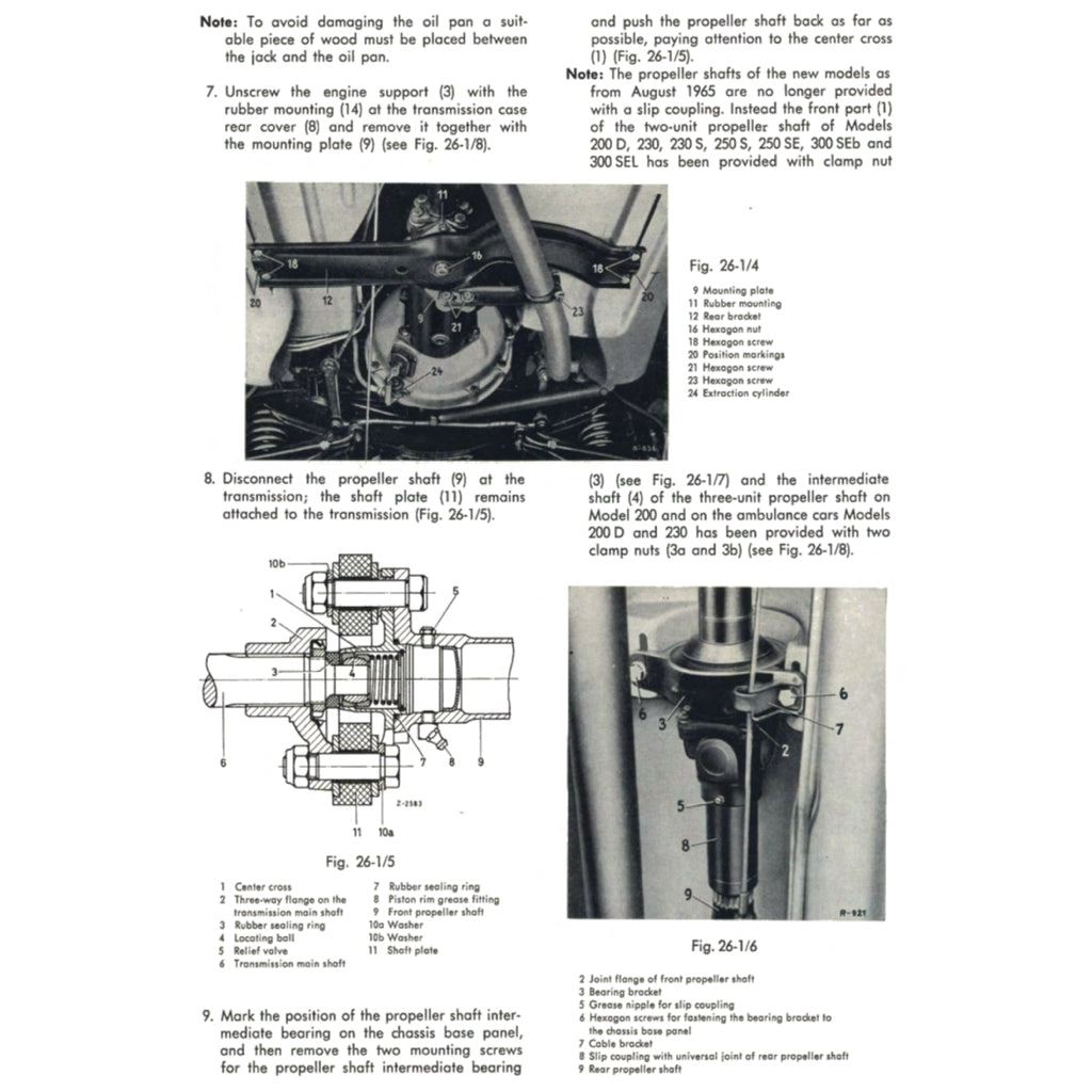 MERCEDES-BENZ W111 (1959-1971) SERVICE WORKSHOP MANUAL