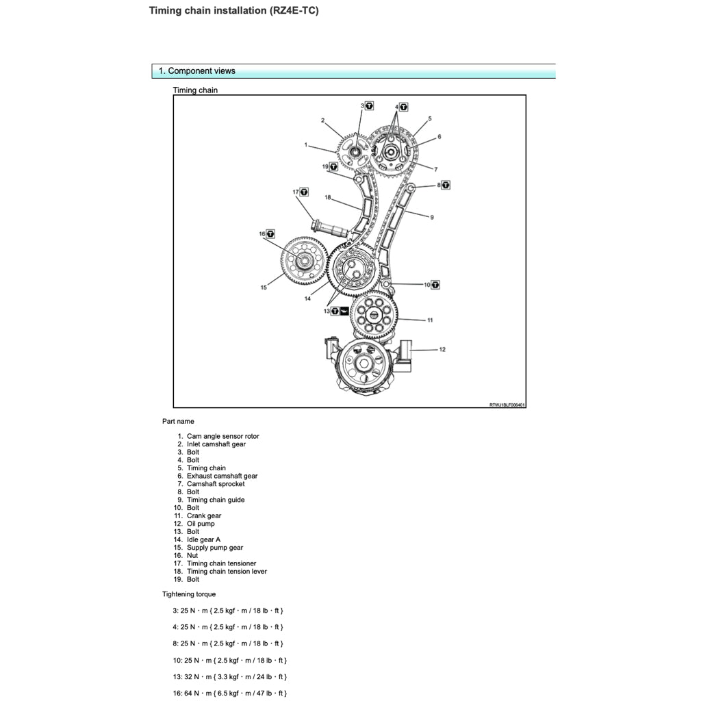 ISUZU ENGINE RZ4E-TC SERVICE WORKSHOP MANUAL