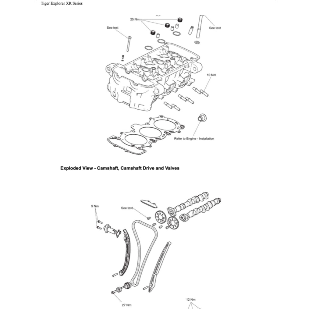 TRIUMPH EXPLORER 1200 XR/XRX/XRT (2016-2021) SERVICE WORKSHOP MANUAL + OWNER'S MANUAL