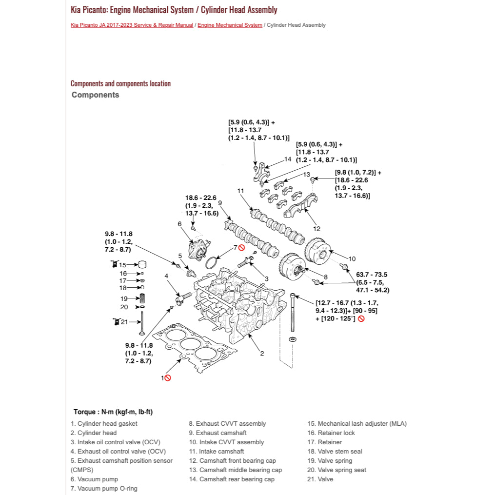 KIA PICANTO JA (2017+) ONLINE SERVICE WORKSHOP MANUAL