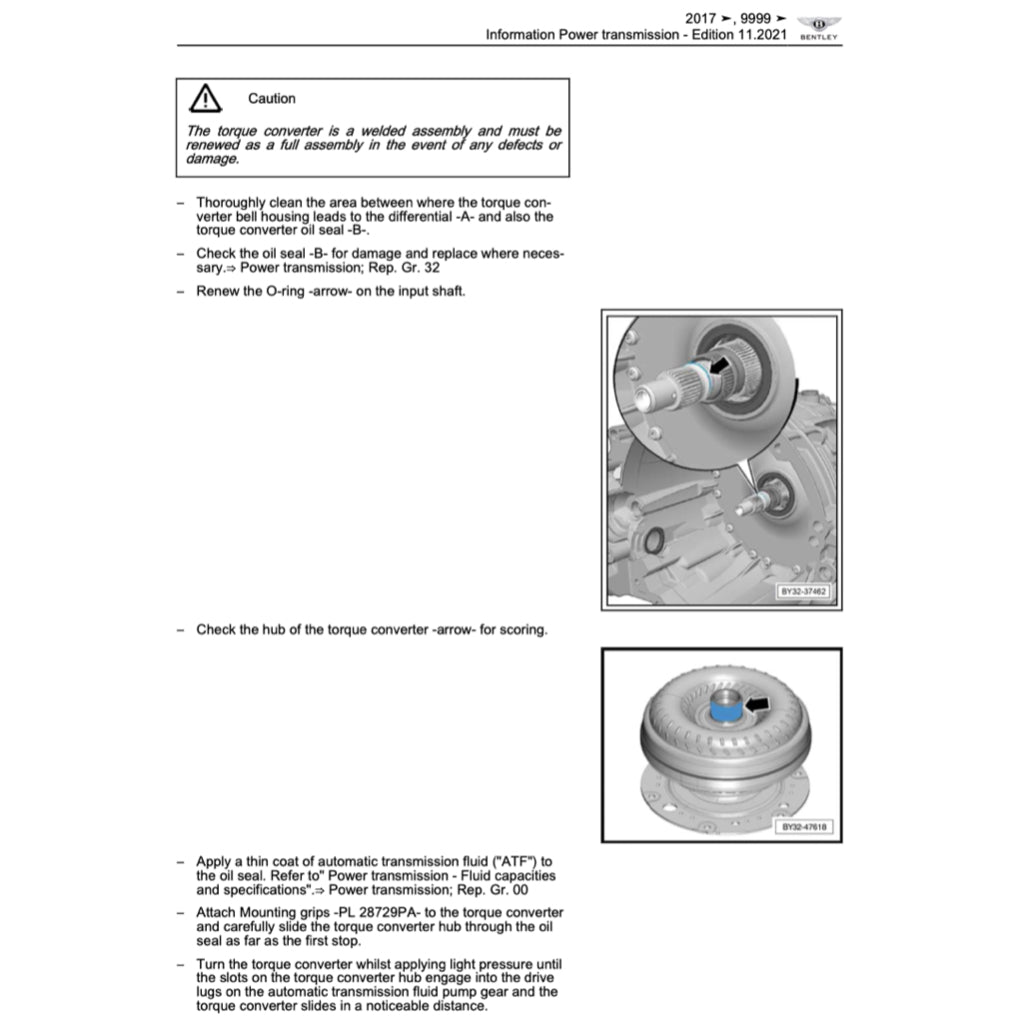 BENTLEY BENTAYGA (2017+) SERVICE WORKSHOP MANUAL