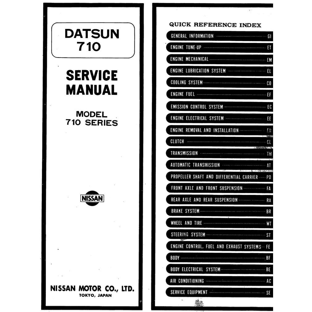 DATSUN VIOLET 710 (1973-1977) SERVICE WORKSHOP MANUAL