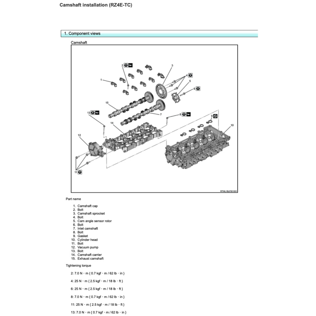 ISUZU ENGINE RZ4E-TC SERVICE WORKSHOP MANUAL