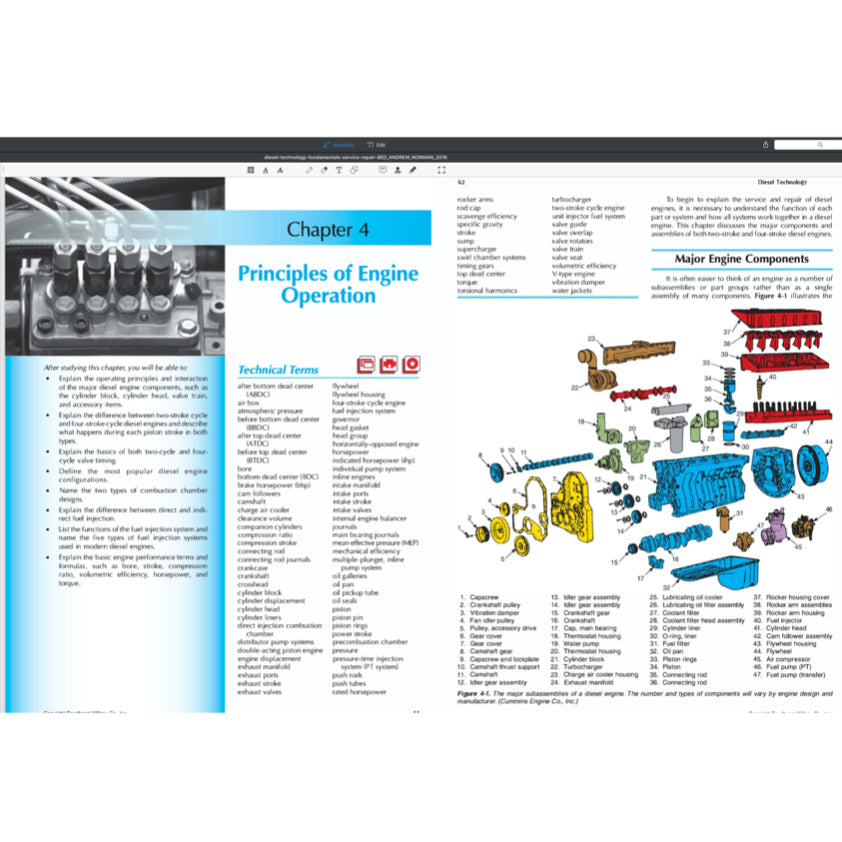 DIESEL TECHNOLOGY FUNDAMENTALS, SERVICE, REPAIR - ANDREW NORMAN, 8TH ED., 2016